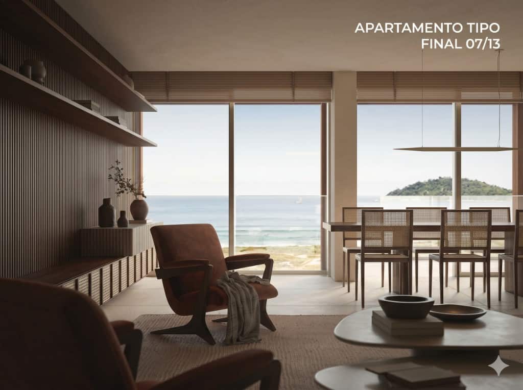 Perspectiva de apartamento — tipologia La Mare Campeche, Florianópolis
