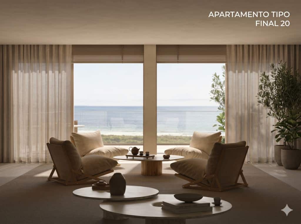Perspectiva de apartamento — tipologia La Mare Campeche, Florianópolis