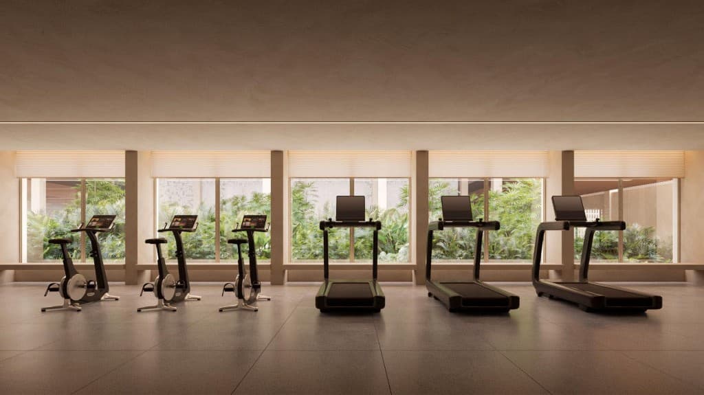 Fitness Technogym — área de lazer do La Mare Campeche, Florianópolis