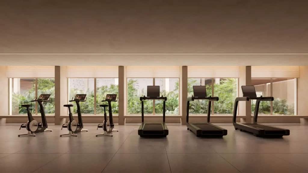 Fitness Technogym — área de lazer do La Mare Campeche, Florianópolis